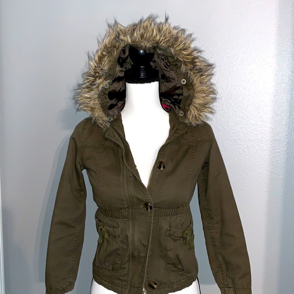💕Girls Cherokee Faux Fur Anorak Jacket, Size M - Picture 1 of 5